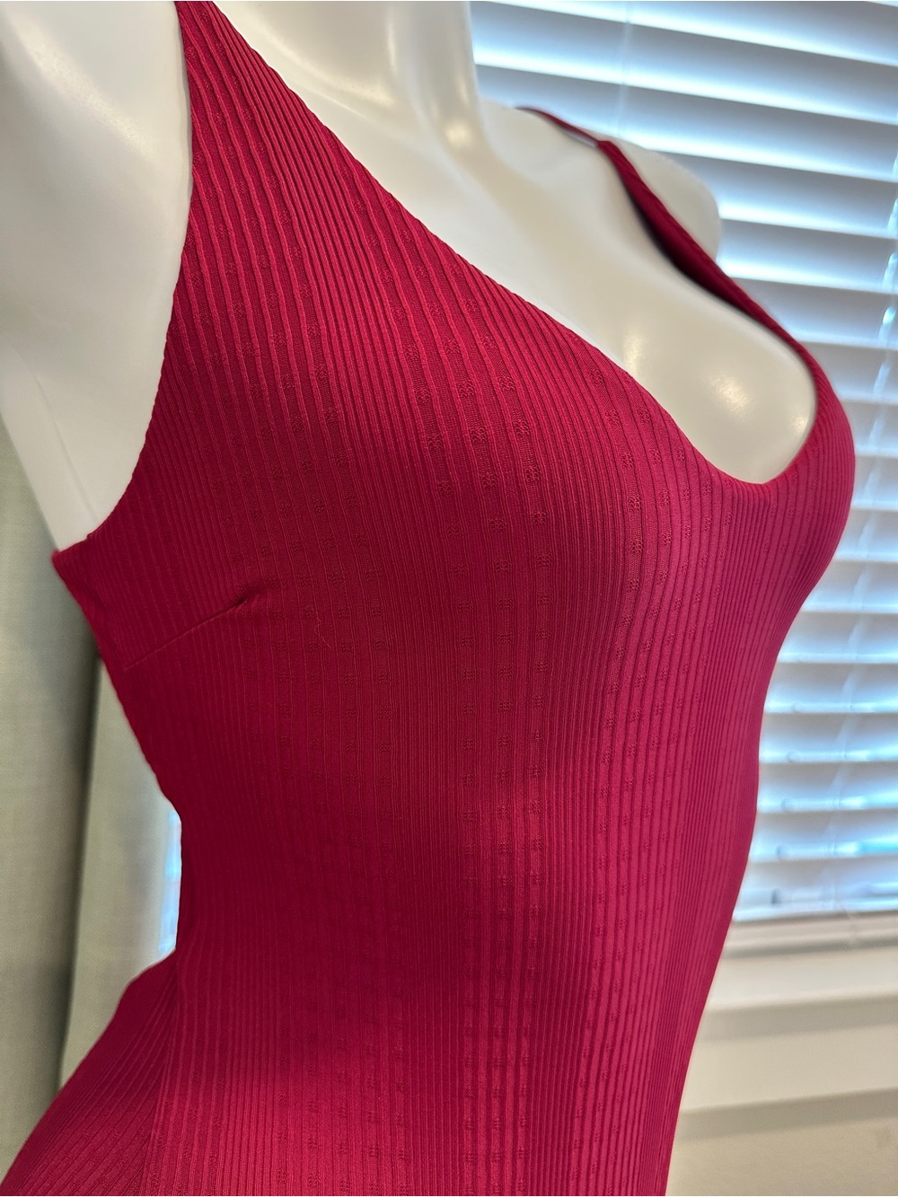 L*Space Pointelle Gianna One-Piece Swimsuit in cabernet red - Picture 6 of 10